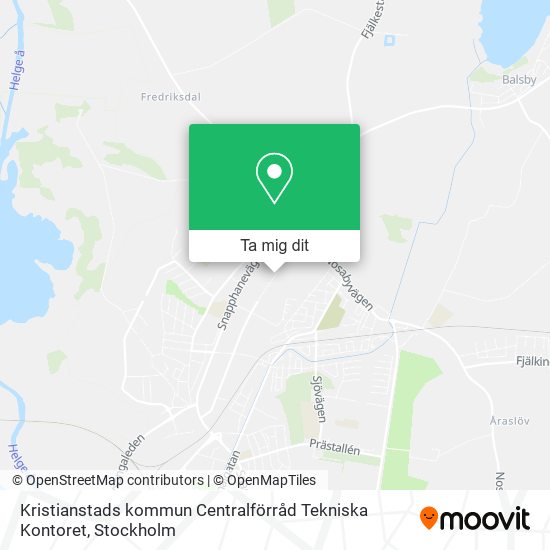 Kristianstads kommun Centralförråd Tekniska Kontoret karta