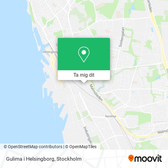Gulima i Helsingborg karta