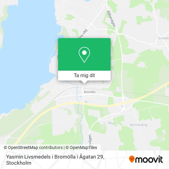 Yasmin Livsmedels i Bromölla i Ågatan 29 karta