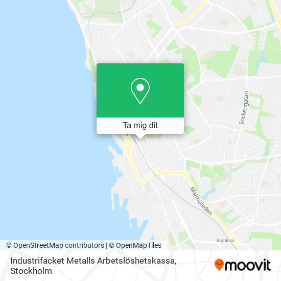 Industrifacket Metalls Arbetslöshetskassa karta