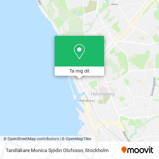 Tandläkare Monica Sjödin Olofsson karta