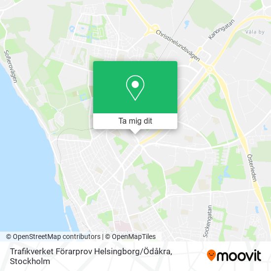 Trafikverket Förarprov Helsingborg / Ödåkra karta