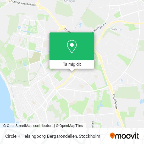 Circle K Helsingborg Bergarondellen karta