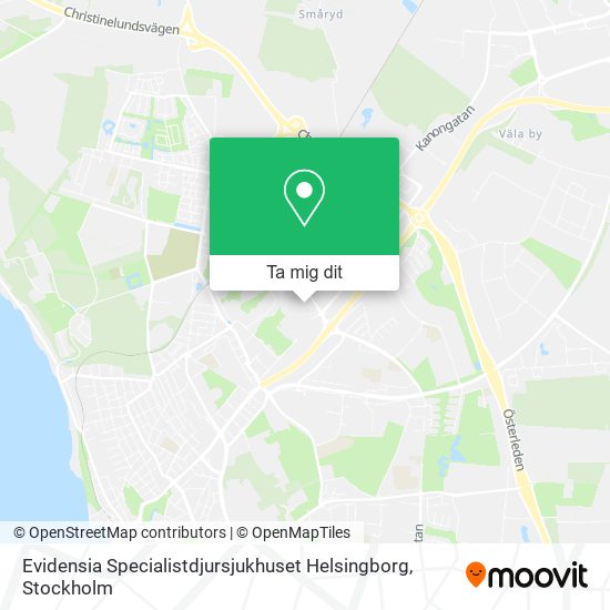 Evidensia Specialistdjursjukhuset Helsingborg karta