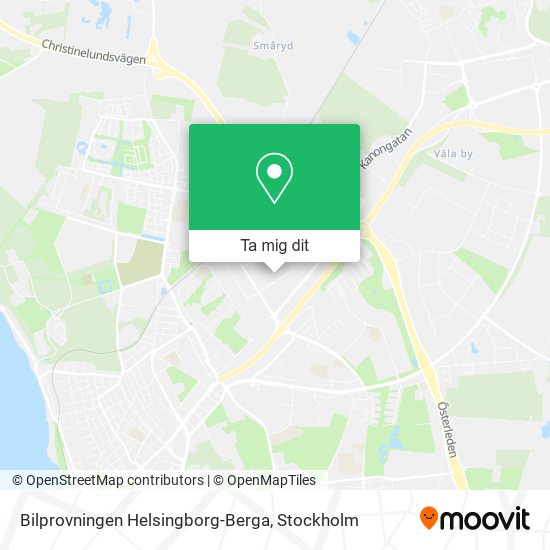 Bilprovningen Helsingborg-Berga karta