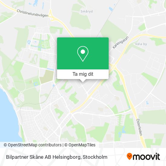 Bilpartner Skåne AB Helsingborg karta