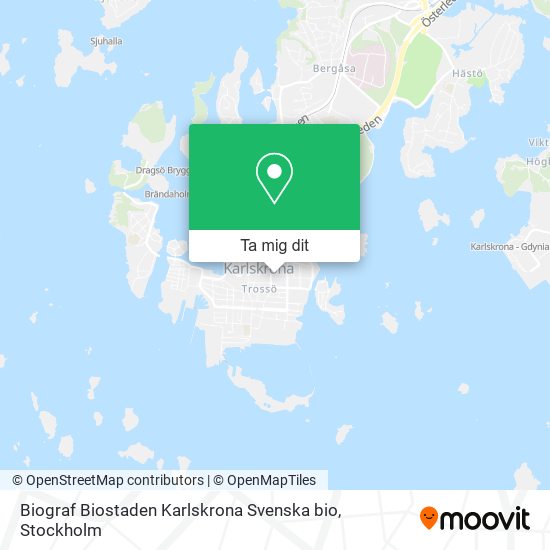 Biograf Biostaden Karlskrona Svenska bio karta
