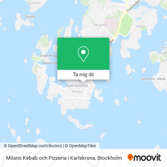 Milano Kebab och Pizzeria i Karlskrona karta