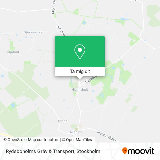 Rydsboholms Gräv & Transport karta