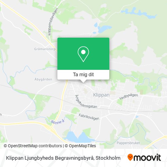 Klippan Ljungbyheds Begravningsbyrå karta
