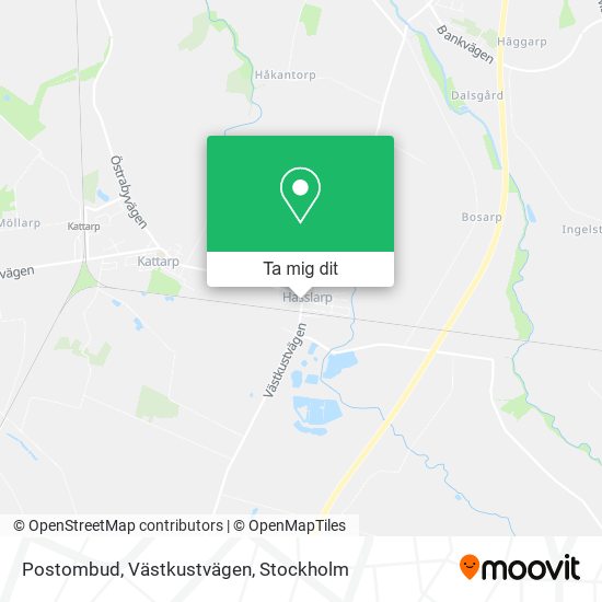 Postombud, Västkustvägen karta
