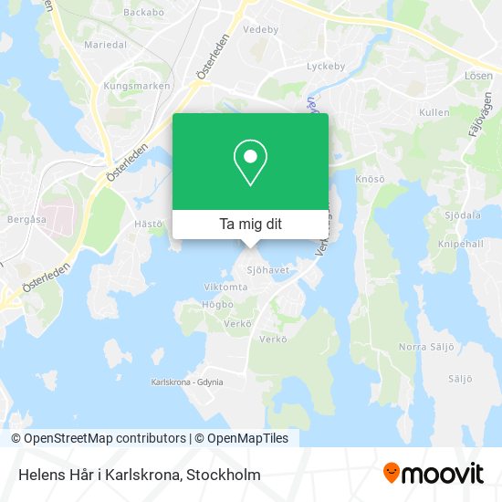 Helens Hår i Karlskrona karta