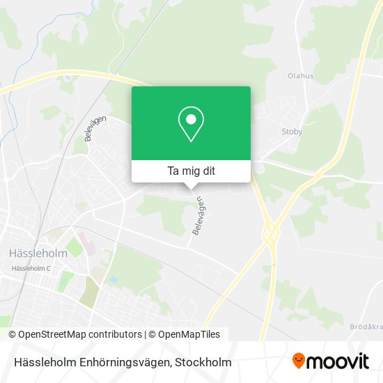 Hässleholm Enhörningsvägen karta