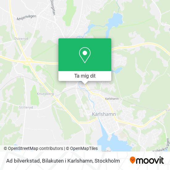 Ad bilverkstad, Bilakuten i Karlshamn karta