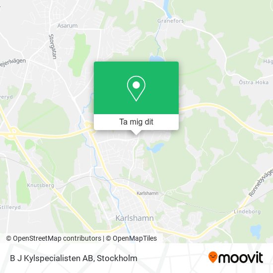 B J Kylspecialisten AB karta