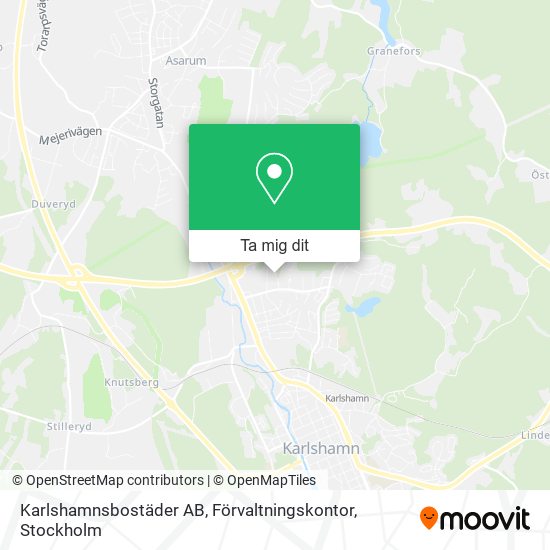 Karlshamnsbostäder AB, Förvaltningskontor karta