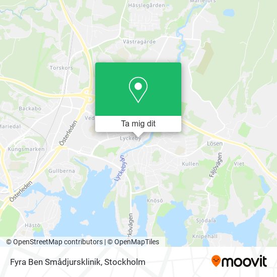 Fyra Ben Smådjursklinik karta