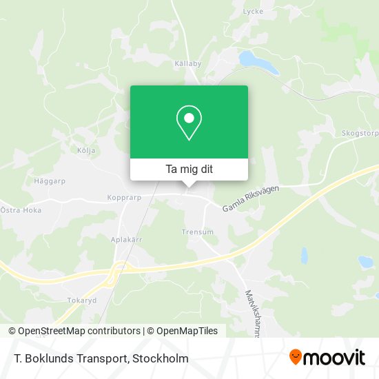 T. Boklunds Transport karta