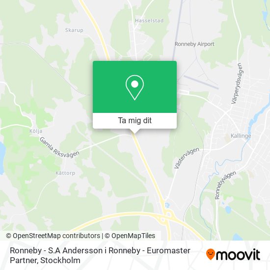 Ronneby - S.A Andersson i Ronneby - Euromaster Partner karta