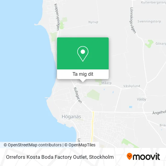 Orrefors Kosta Boda Factory Outlet karta