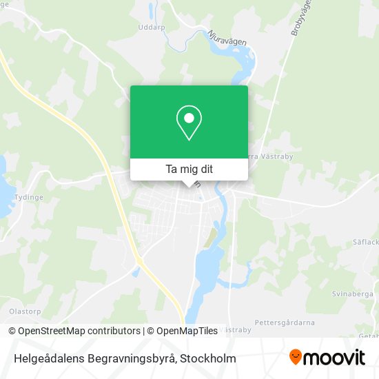 Helgeådalens Begravningsbyrå karta