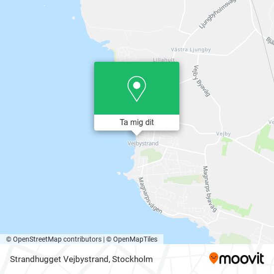 Strandhugget Vejbystrand karta