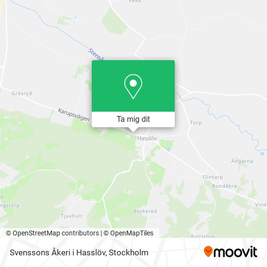 Svenssons Åkeri i Hasslöv karta