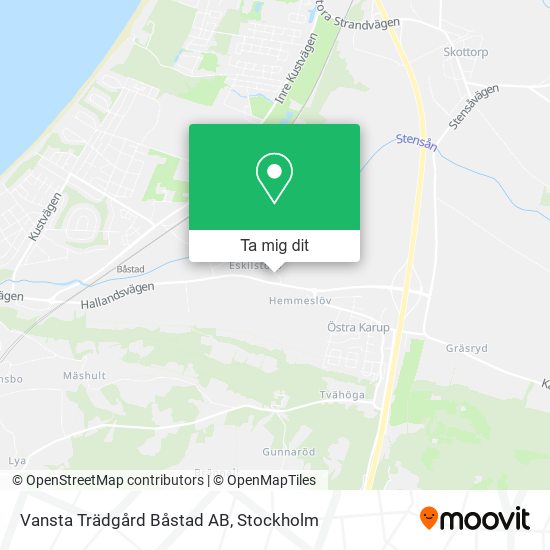 Vansta Trädgård Båstad AB karta