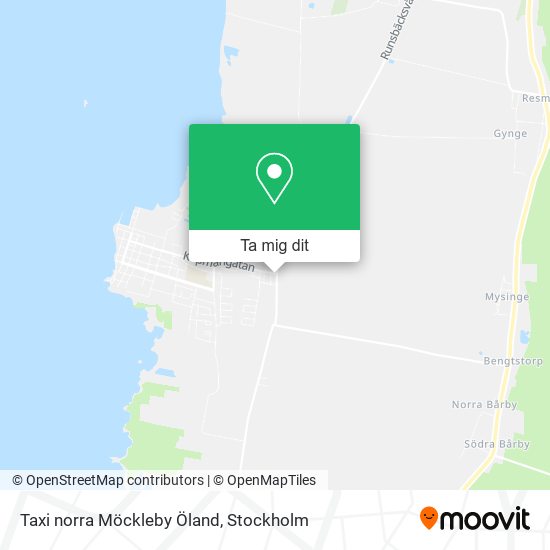 Taxi norra Möckleby Öland karta