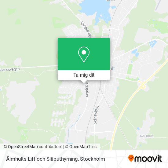 Älmhults Lift och Släputhyrning karta