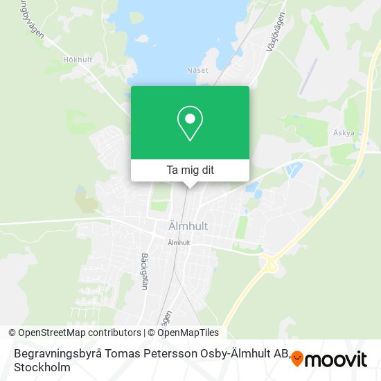 Begravningsbyrå Tomas Petersson Osby-Älmhult AB karta