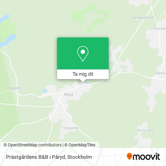 Prästgårdens B&B i Påryd karta
