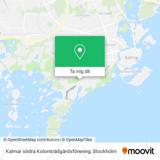 Kalmar södra Koloniträdgårdsförening karta