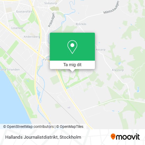 Hallands Journalistdistrikt karta