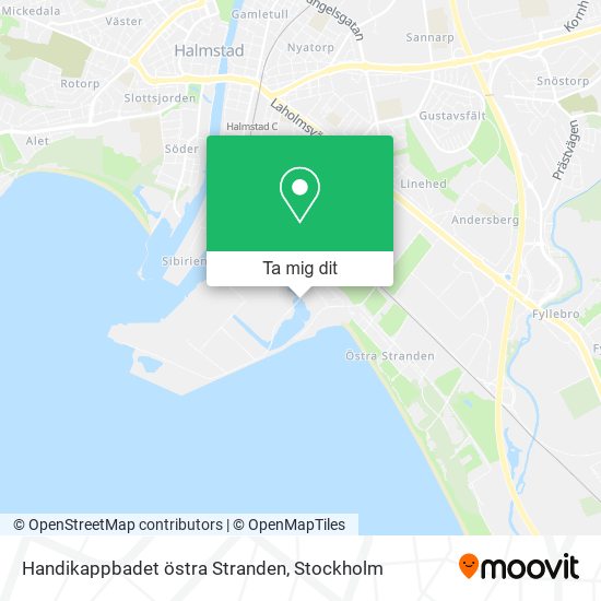 Handikappbadet östra Stranden karta