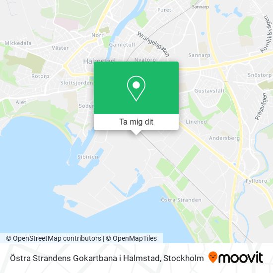 Östra Strandens Gokartbana i Halmstad karta