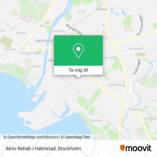 Aktiv Rehab i Halmstad karta