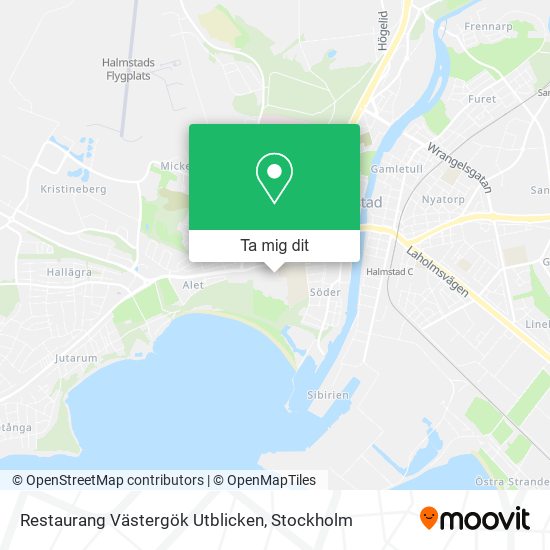Restaurang Västergök Utblicken karta