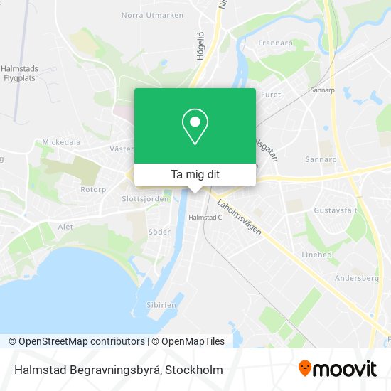 Halmstad Begravningsbyrå karta