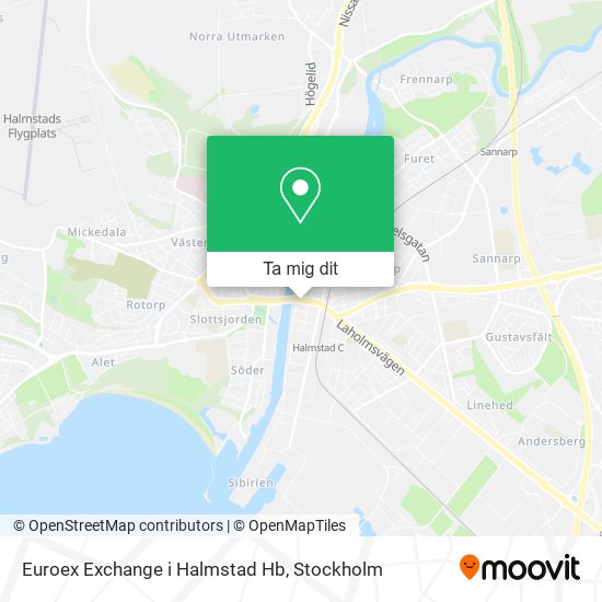 Euroex Exchange i Halmstad Hb karta