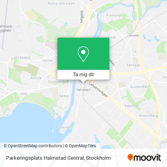 Parkeringsplats Halmstad Central karta