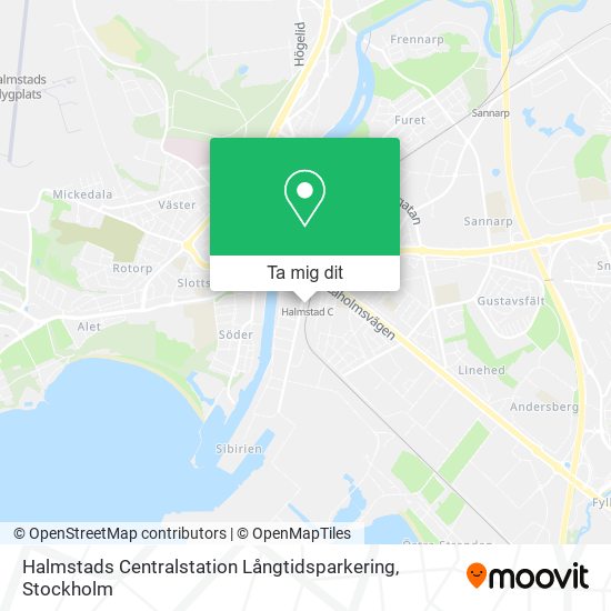 Halmstads Centralstation Långtidsparkering karta