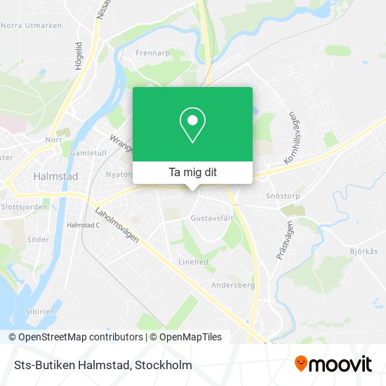 Sts-Butiken Halmstad karta