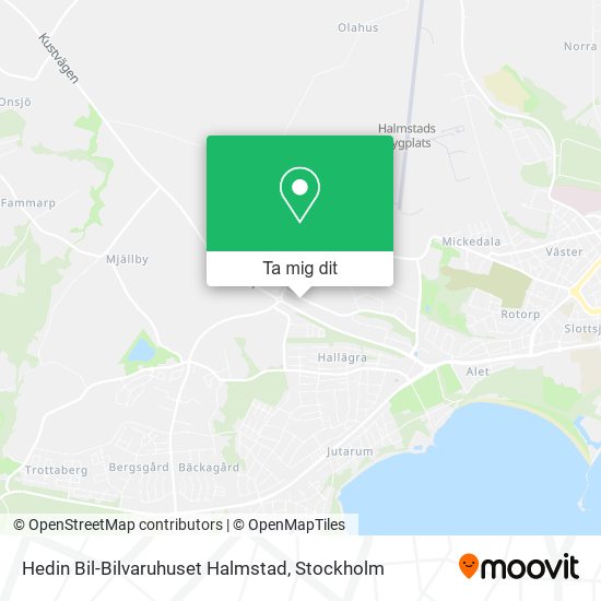 Hedin Bil-Bilvaruhuset Halmstad karta