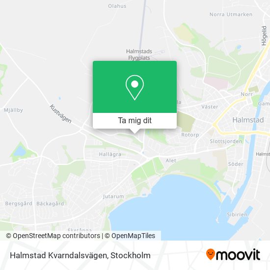 Halmstad Kvarndalsvägen karta