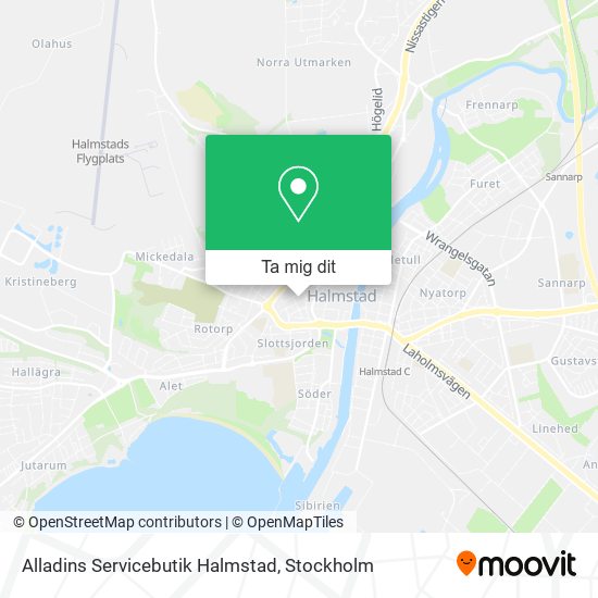 Alladins Servicebutik Halmstad karta