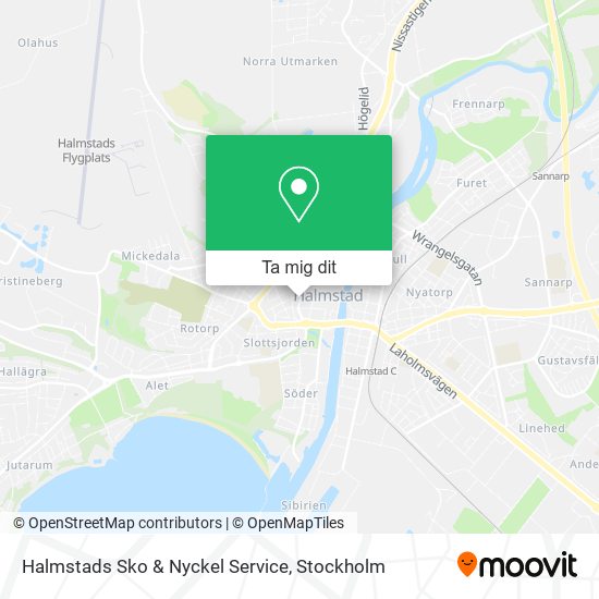 Halmstads Sko & Nyckel Service karta