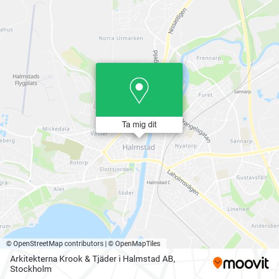 Arkitekterna Krook & Tjäder i Halmstad AB karta