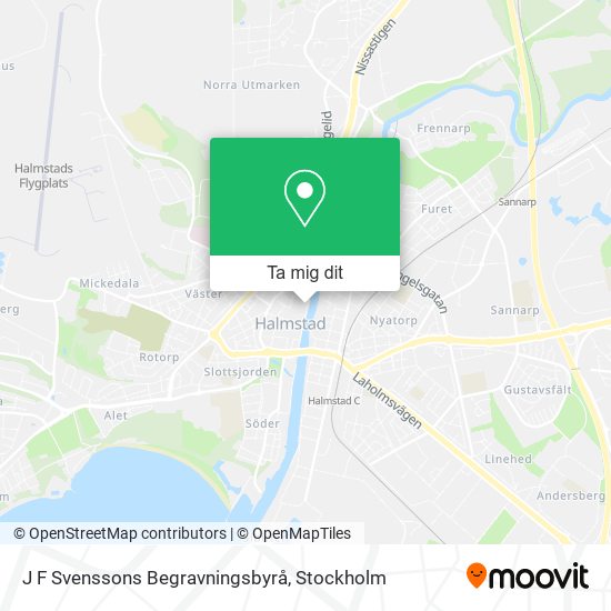 J F Svenssons Begravningsbyrå karta