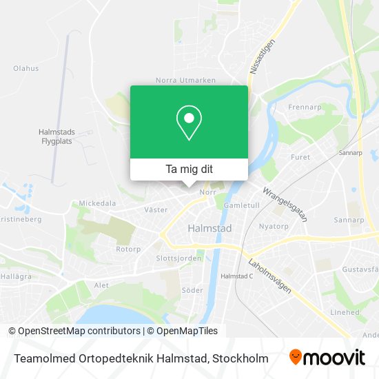 Teamolmed Ortopedteknik Halmstad karta